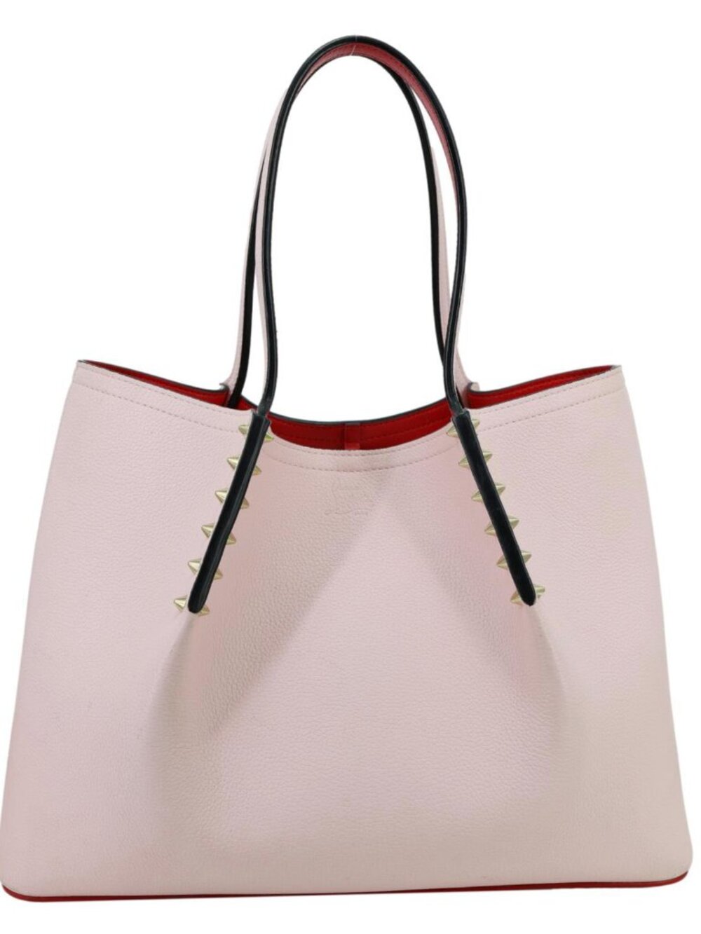 Christian Louboutin Cabarock Spiked Small Calfskin Leather Shopper Tote Bag Pin